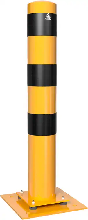 Elastischer Stahlrohrpoller Ø 152 x 3,2 mm, gelb/schwarz, Dübelbefestigung Top-Angebot