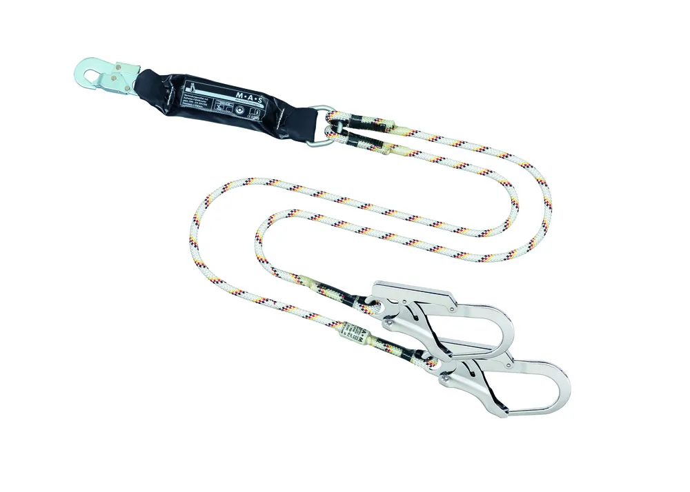 MAS Bandfalldämpfer-Verbindungsmittel BFD TWIN SK12 Kernmantelseil 12 mm mit verschiedenen Haken Wochenendangebot