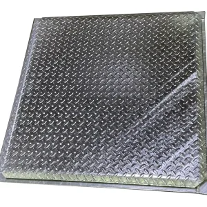 Knallerangebot Edelstahl/Aluminium Schachtabdeckung begehbar mit allseitig ca 25 Grad abgewink. Deckel (wasserabweisend)