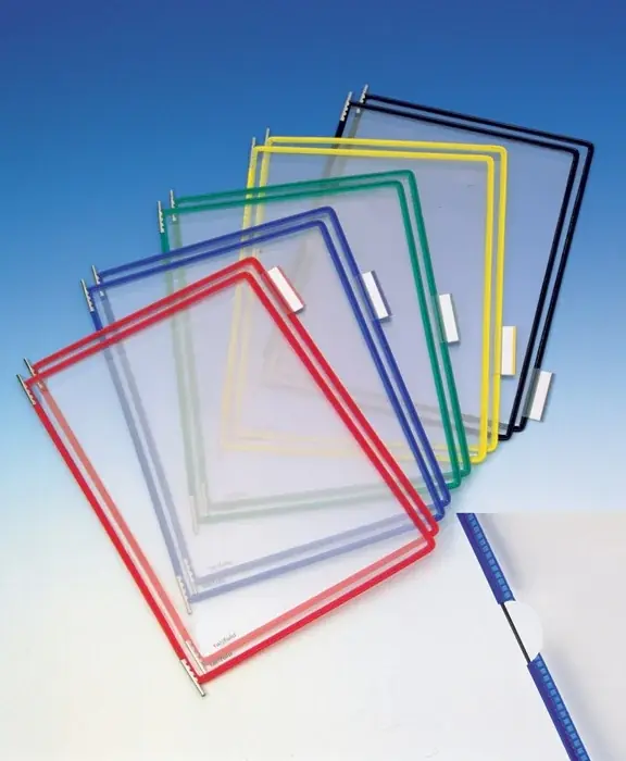 Begrenztes Angebot Sichttafel PVC m.Drahtrahmen ku.-ummantelt gelb DIN A4 reflexionsfrei 10St./Btl.