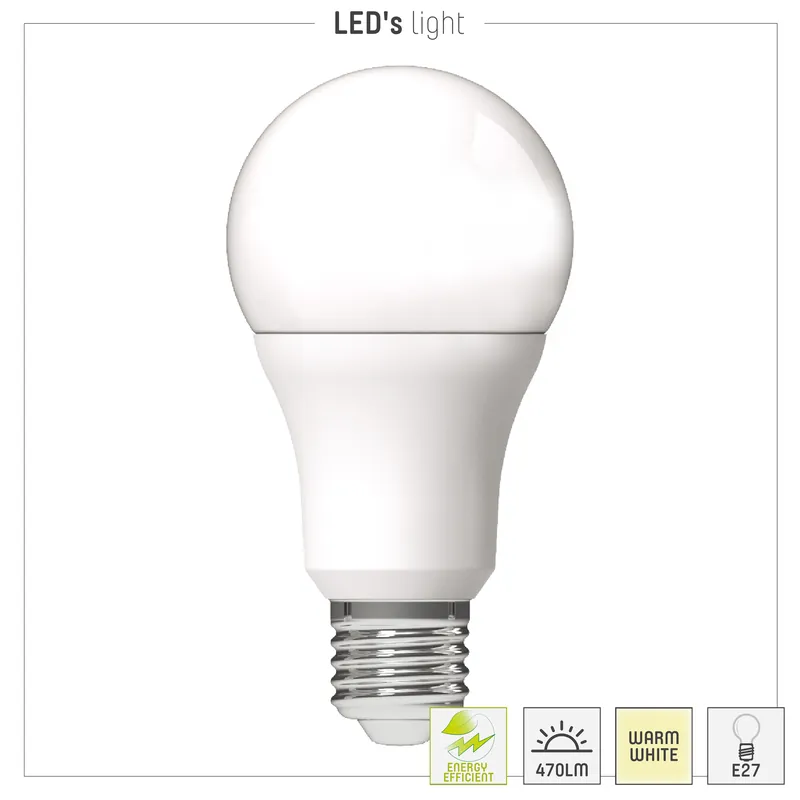 Beliebt Led SMD Leuchtmittel - Klassisch A60 E27 4,9W 806lm 3000K Opal 180°