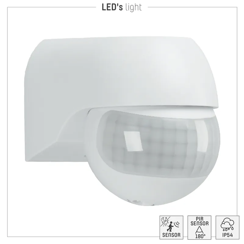 Nur Für Kurze Zeit Wandsensor - PIR 180° IP54 - Weiß