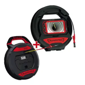 Direkt Vom Hersteller Runpotec RC3 Inspektionskamera (digital) - 15 m + GF3 Glasfaserstab mit digitalem Meterzähler - 30 m
