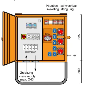 Sonderangebot Merz Verteilerschrank M-VEV 63/211-6/V2/X - 44 kVA