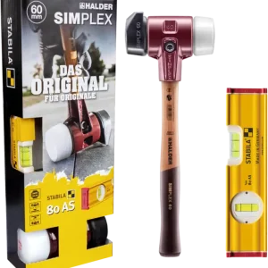 Beliebt HALDER SIMPLEX 3027 Aktionsbox Schonhammer Ø60 mm + Stabila Wasserwaage Type 80 AS 20 cm