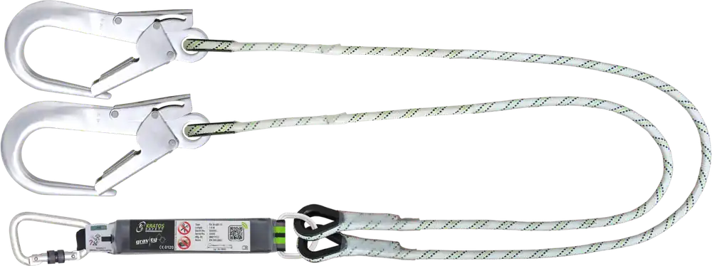 Kratos Safety 3062015 Y-Verbindungsmittel mit Falldämpfer aus Kernmantelseil Sonderaktion