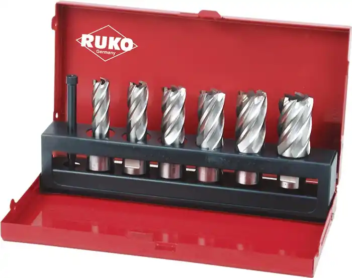 Solange Der Vorrat Reicht Kernbohrersatz 7tlg.D.12-14-16-18-20-22mm HSS Blank Schnitt-T.30mm Weldon RUKO