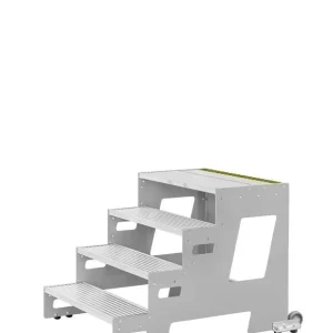 Solange Der Vorrat Reicht HYMER Industrietritt, Grundmodul, Stufenbreite 1.000 mm, 4 Stufen, Standhöhe 0,80 m