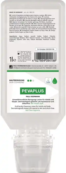 Nur Heute Handreinigung PEVAPLUS 1l silikonfrei,pH-neutral Softflasche PAUL VOORMANN