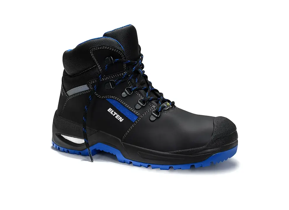 Begrenztes Angebot Elten LEONARDO Sicherheitsschnürstiefel XXSG Black-Blue MID ESD S3 - Größe 43