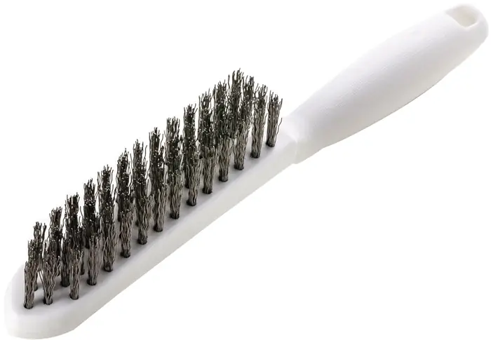 Begrenztes Angebot Drahtbürste L.285mm 0,35mm VA-Stahldraht gewellt 4-reihig LESSMANN