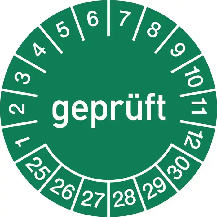 Highlight Mehrjahresprüfplakette D.15mm gepr.2025-2030 Folie Btl.a 100 St.