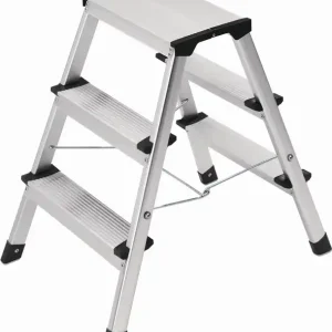 Klapptritt D60 Stufen 3 Plattform-H.600mm Alu.m.Anti-Rutsch-Riffelung HAILO Echt