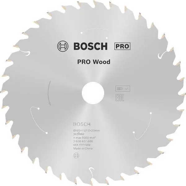 Kreissägeblatt AD 165mm Z.36 WZ Bohr.20mm Schnitt-B.1,5mm HM BOSCH Ausverkauf