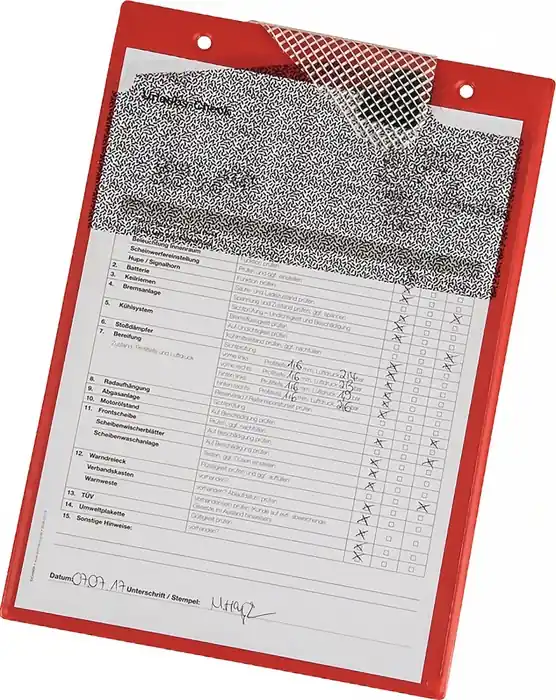 Auftragstasche m.Klettverschluss,Kordel u.2 Fächer DIN A4 rot VE=10 St.EICHNER Markenware
