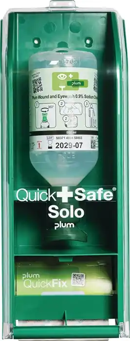 Markenware Augenspülstation QuickSafe Solo 0,5l+Pflasterrefill B140mm