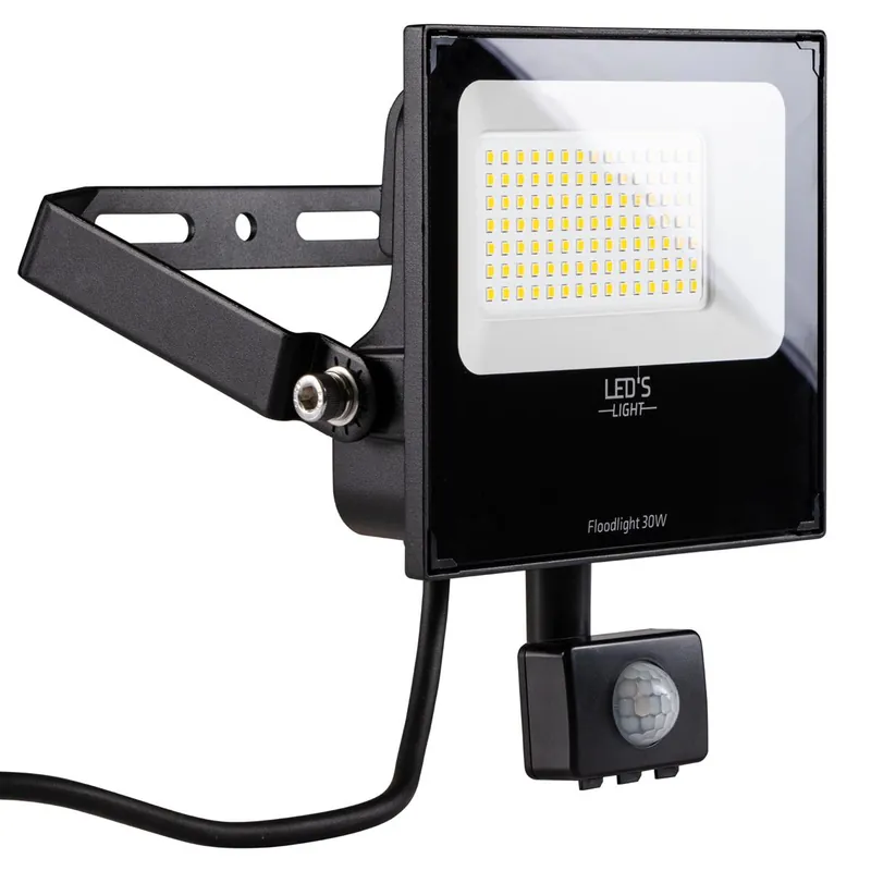 Strahler - 30W 4800lm 4000K IP65 - Sensor - Lumileds LED - Schwarz Schneller Versand