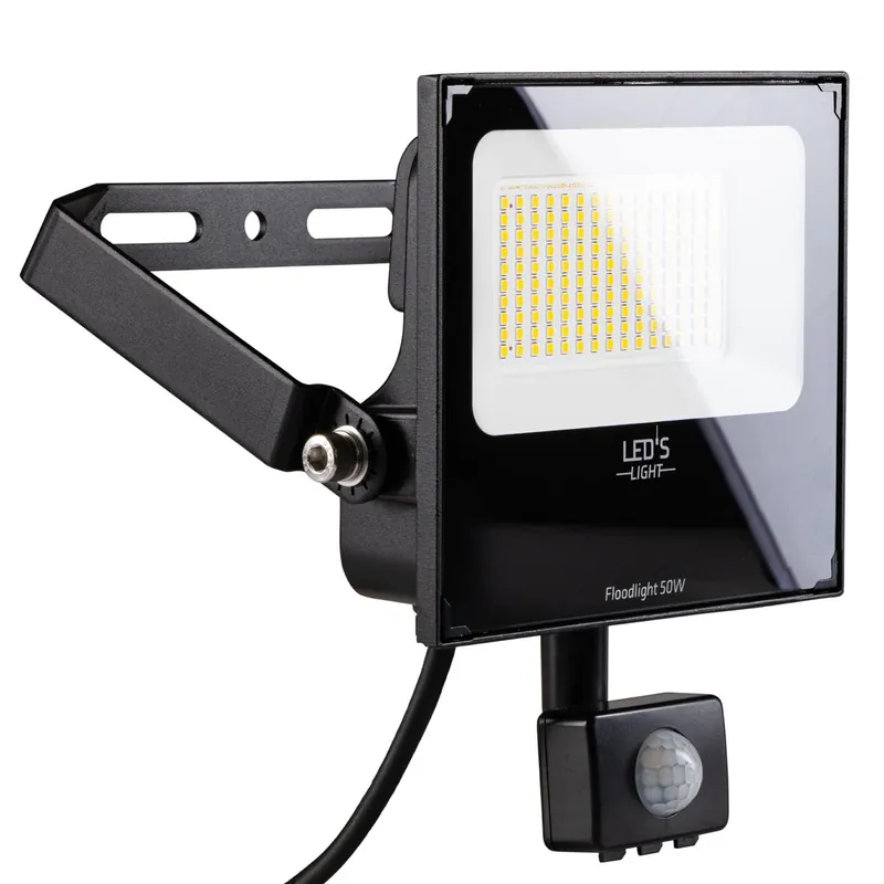 Schnäppchen Strahler - 50W 8000lm 4000K IP65 - Sensor - Lumileds LED - Schwarz