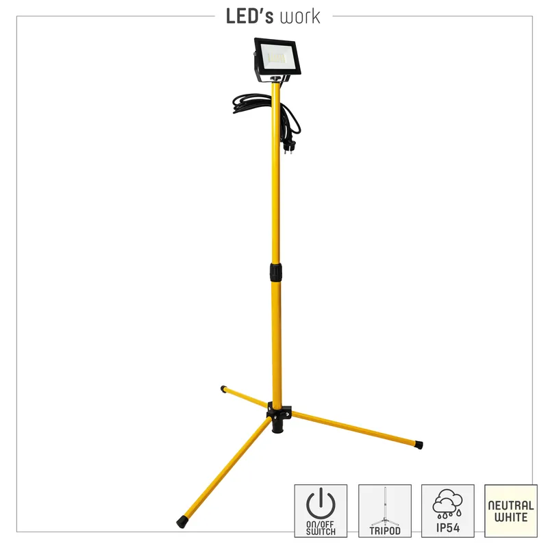 Arbeitsleuchte mit Stativ - 30W 4000K IP54 Direkt Vom Hersteller