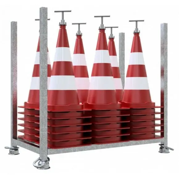 Leitkegel Set - 36 Stck. Leitkegel RA2/B 750 mm BASt gepr., 1-tlg. im Gestell Neuheit