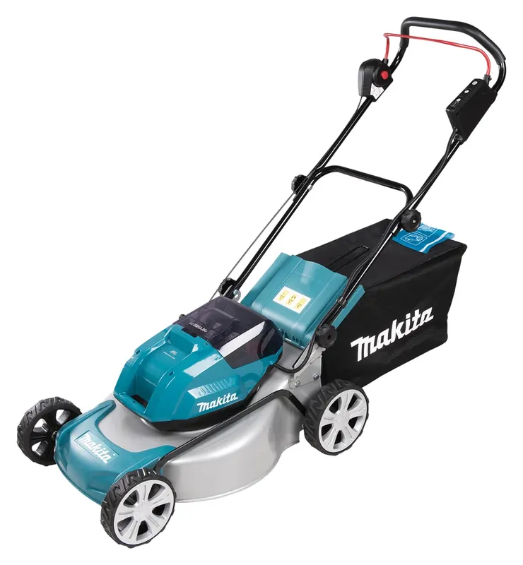 Aktuell Makita DLM463PG4 Akku-Rasenmäher 2x18V / 6,0 Ah, 4 Akkus + Ladegerät