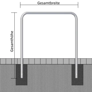 Preisknaller Rohrbügel aus Stahlrohr Ø 48 x 2,5 mm, 3000 x 1200 mm, fv., zum Einbetonieren