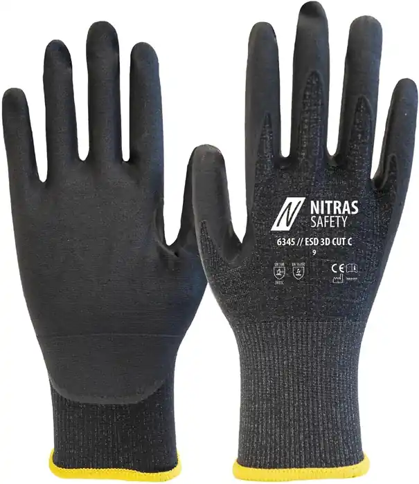 Bestpreis Schnittschutzhandschuhe ESD 3D CUT C Gr.10 anthrazit/schwarz EN 388 PSA II VE: 10 Paare