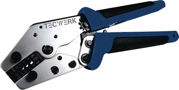 Aderendhülsencrimpzange Gesamt-L.205mm 0,5-6 (AWG 24-10)mm² Ku.-Hülle TECWERK Zertifiziert
