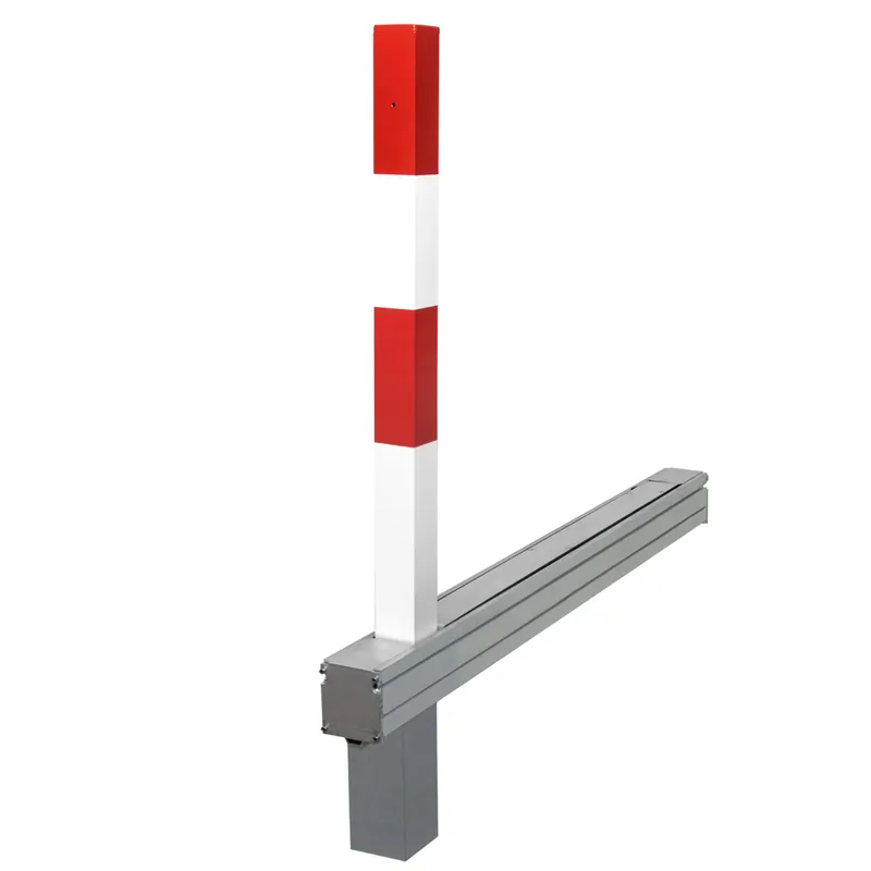 Sichere Zahlung SESAMplus B Kipp-Pfosten 70x70, 1.000mm Überflur, rot-weiß, mit Bodenwanne - Dreikantverschluss