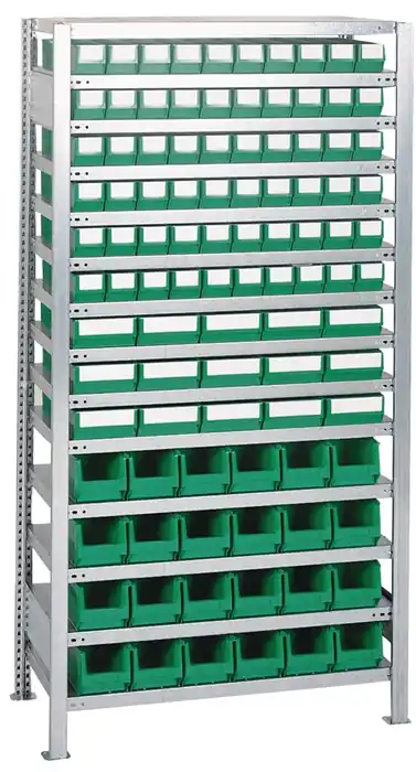 Steckregal H2000xB1000xT400mm Anbauregal 16 Stahl-Bd.90x3,30x4 blau TECWERK Kracherpreis
