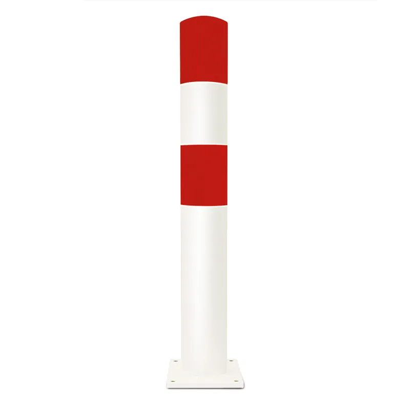 BLACK BULL Rammschutz-Poller aus Gütestahl - rot/weiß Abverkauf