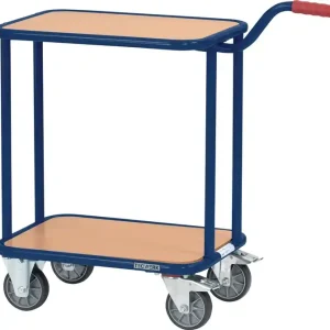 Schnäppchen Griffroller L600xB450mm 2 Holzwerkstoffplattf.saphirblau Trgf.250kg TECWERK