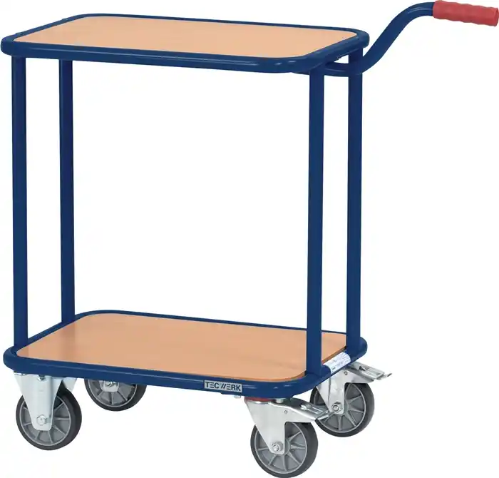 Schnäppchen Griffroller L600xB450mm 2 Holzwerkstoffplattf.saphirblau Trgf.250kg TECWERK