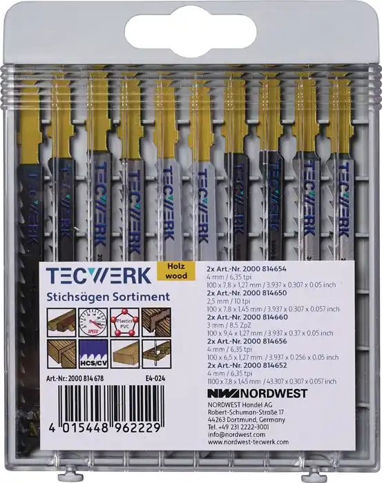 Stichsägeblattsortiment 10-tlg.f.HO TECWERK Nur Heute