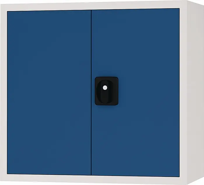 Hängeschrank H600xB700xT200mm Vollblechtür lichtgrau/signalblau Preis Gesenkt