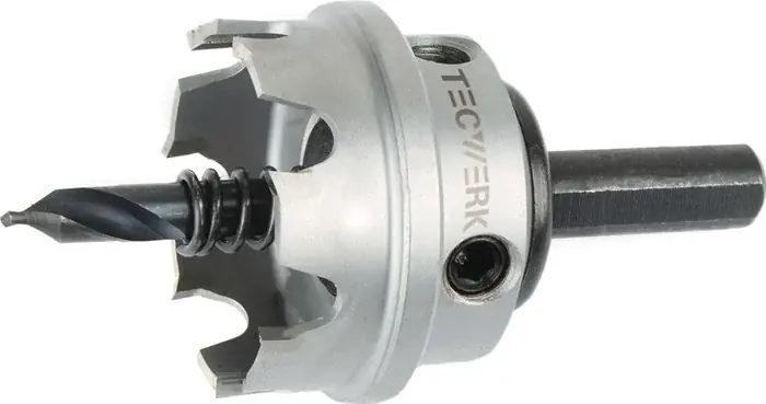 Knallerangebot Lochsäge D.43mm Schnitt-T.4mm HM-bestückt m.Bohrer u.Feder TECWERK