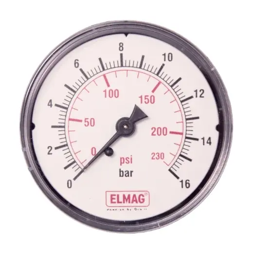 Bestpreis ELMAG Druckmanometer 0-16 bar - Ø 50 mm, 1/4" AG hinten