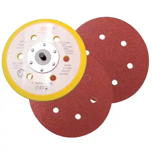 Ausverkauf ELMAG Schleifteller Ø 150 mm, 6-fach gelocht - Klebe/Vinyl, 5/16" Aufnahme