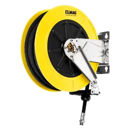 Solange Der Vorrat Reicht ELMAG INDUSTRIE Schlauchaufroller Edelstahl "4432/32" - f. Druckluft u. Heißwasser 130°C, 18m