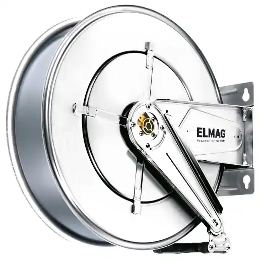 ELMAG INDUSTRIE Schlauchaufroller Edelstahl "542/15" - ohne Schlauch - für Druckluft u. Wasser 70°C Highlight