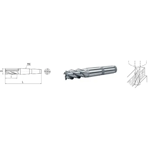 Geprüft ELMAG Schaftfräser kurz mit Morsekegel Typ W - DIN 845/228A - HSS Co5