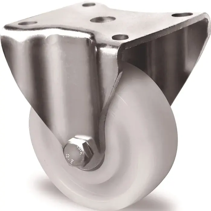 Expressversand Schwerlast-Bockrolle D.125mm Trgf.700kg Ku.Platte L100xB88mm Farbe Rl.weiß TW