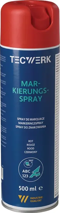 Markierungsspray rot 500ml Spraydose TECWERK VE: 12 Stück Must-Have