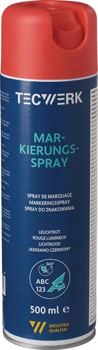 Markierungsspray leuchtrot 500ml Spraydose TECWERK VE: 12 Stück Rabatt