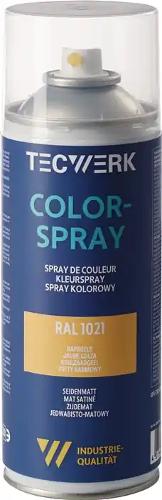 Colorspray rapsgelb seidenmatt RAL 1021 400ml Spraydose TECWERK VE: 6 Stück Schneller Versand