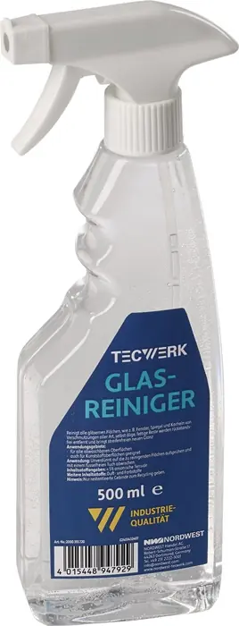 Glasreiniger 500ml Sprühflasche TECWERK VE: 12 Stück Neue Ware