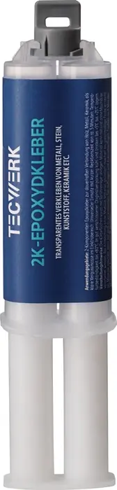 Zertifiziert 2K-Epoxidklebstoff 25g farblos Doppelspritze TECWERK VE: 14 Stück