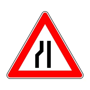 Verkehrsz. "Einseitig (links) verengte Fahrbahn" Alu refl. Neu Im Sortiment