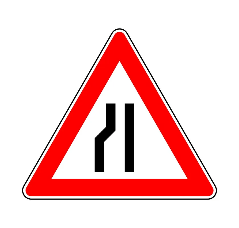 Verkehrsz. "Einseitig (links) verengte Fahrbahn" Alu refl. Neu Im Sortiment