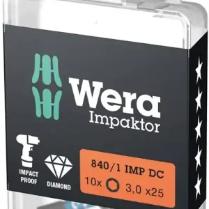 Bit 840/1 IMP DC Hex-Plus 6-kant SW3mm L.25mm 6-kantaufnahme1/4Zoll CV-Mo VE: 10 Stück Neuheit